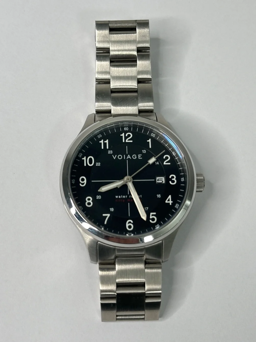 Voiage VG-2001 Men's Silver Stainless Steel Analog Dial Quartz Watch JMB47
